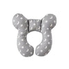 Coussin de nuque enfant motif lunes et étoiles gris sur fond blanc - Bébé Lova