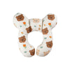 Coussin de nuque enfant motif ours et tulipes sur fond blanc - Bébé Lova