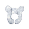 Coussin de nuque enfant motif ours et cœurs gris sur fond blanc - Bébé Lova