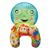 Coussin tummy time modèle grenouille sur fond vert avec anneaux, hochets et jouets d'éveil suspendus - Bébé Lova