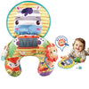 Coussin tummy time modèle zèbre à fonction sonore BB Sound avec bébé en éveil sur le ventre - Bébé Lova