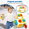 Cube d’activités Montessori BusyCube avec poignée portable pour bébé, jouet d’éveil facile à transporter en voyage - Bébé Lova
