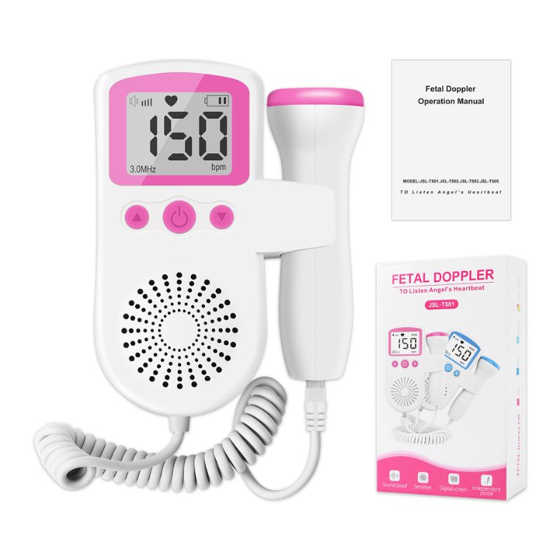 Doppler grossesse version rose avec manuel d’utilisation et boîte de rangement - Bébé Lova
