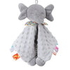 Doudou éléphant Elephantie packshot face étiquettes sensorielles peluche - Bébé Lova