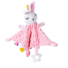 Doudou lapin Montessori rose pour éveil sensoriel et réconfort bébé - Bébé Lova
