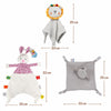 Dimensions des modèles lion, lapin et doudou carré pour bébé - Bébé Lova