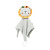 Doudou plat lion avec rubans colorés et anneau de dentition - Bébé Lova