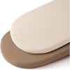 Drap housse crème uni avec dessous beige taupe pour matelas de berceau - Bébé Lova