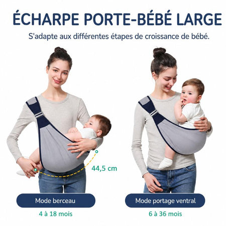 Écharpe de portage BabySling adaptée aux différentes étapes de croissance de bébé - Bébé Lova