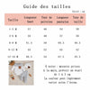 Guide des tailles de l'ensemble 3 pièces bébé garçon de 1 à 18 mois avec mesures détaillées - Bébé Lova