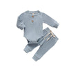 Ensemble côtelé bleu, body et pantalon bébé - Bébé Lova