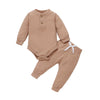 Ensemble côtelé camel, body et pantalon bébé - Bébé Lova