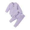 Ensemble côtelé lavande, body et pantalon bébé - Bébé Lova