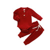 Ensemble côtelé rouge, body et pantalon bébé - Bébé Lova