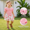 Ensemble été bébé fille rose avec joli nœud et fermeture à pressions - Bébé Lova