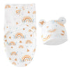Ensemble lange blanc à motifs arc-en-ciel avec bonnet oreilles pour bébé - Bébé Lova