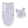 Ensemble lange gris à motifs nuages  avec bonnet oreilles pour nouveau-né - Bébé Lova