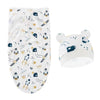 Ensemble lange et bonnet blanc à motifs fusées et espace pour bébé - Bébé Lova