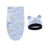 Ensemble lange bleu ciel avec motifs oursons et bonnet assorti pour bébé - Bébé Lova