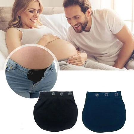 PantExtend couple souriant lit zoom jean ouvert extenseur 2 extenseurs vue plat - Bébé Lova