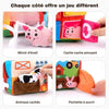 Jouet d'éveil ferme bébé multifonctions 4 côtés - Miroir cache-cache pochettes et compartiments pour découverte sensorielle complète - Bébé Lova