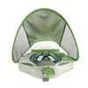 Flotteur bébé vert avec canopy anti-UV déployé pour piscine et mer - Bébé Lova