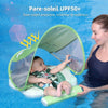 Bébé dans un flotteur avec pare-soleil UPF50+ amovible dans une piscine - Bébé Lova