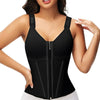Vue avant de la gaine noire avec effet taille fine et maintien poitrine - Bébé Lova