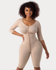 Gaine corps entier post chirurgie beige avec maintien ventre plat et compression intégrale portée de face - Bébé Lova