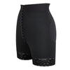 Vue latérale de la gaine sculptante noire avec compression ciblée et zip intégré - Bébé Lova