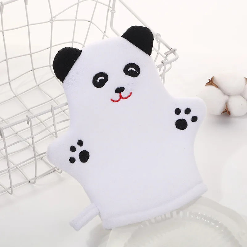 Gant de bain panda blanc cartoon pour bébé et enfant pendant le bain - Bébé Lova