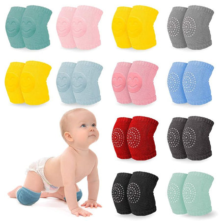 Différentes couleurs de genouillères bébé antiglisse pour le rampement - Bébé Lova