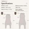 Guide des tailles et dimensions de la gigoteuse avec pieds sans manches douce - Bébé Lova