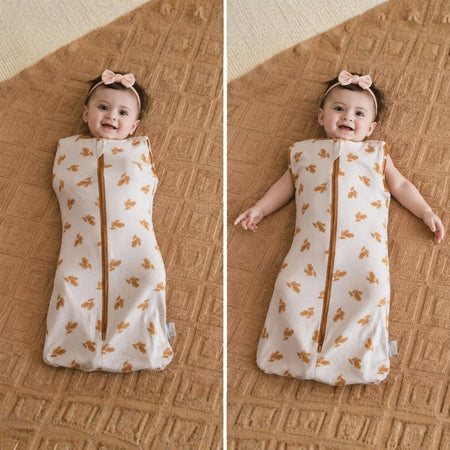 Bébé fille démo double zip gigoteuse ZipSack motif feuilles orange - Bébé Lova
