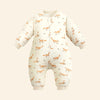 Gigoteuse enfant crème motif renards avec coupe large et tissu matelassé - Bébé Lova