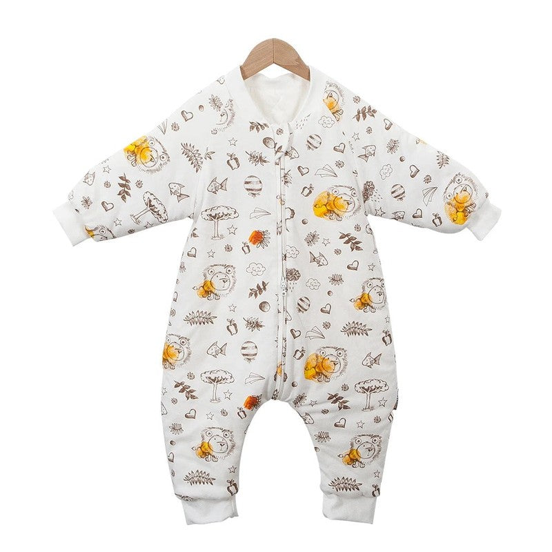 Gigoteuse hiver blanche avec motifs lion et forêt pour bébé - Bébé Lova