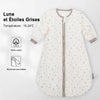 Gigoteuse gaze de coton motif Grey Moon Star lunes et étoiles grises - Bébé Lova