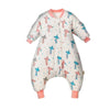 Gigoteuse hiver fille motif girafe rose avec pieds intégrés et tissu doux - Bébé Lova