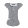 Gigoteuse mains levées anti-choc en coton gris chiné avec col blanc - Bébé Lova