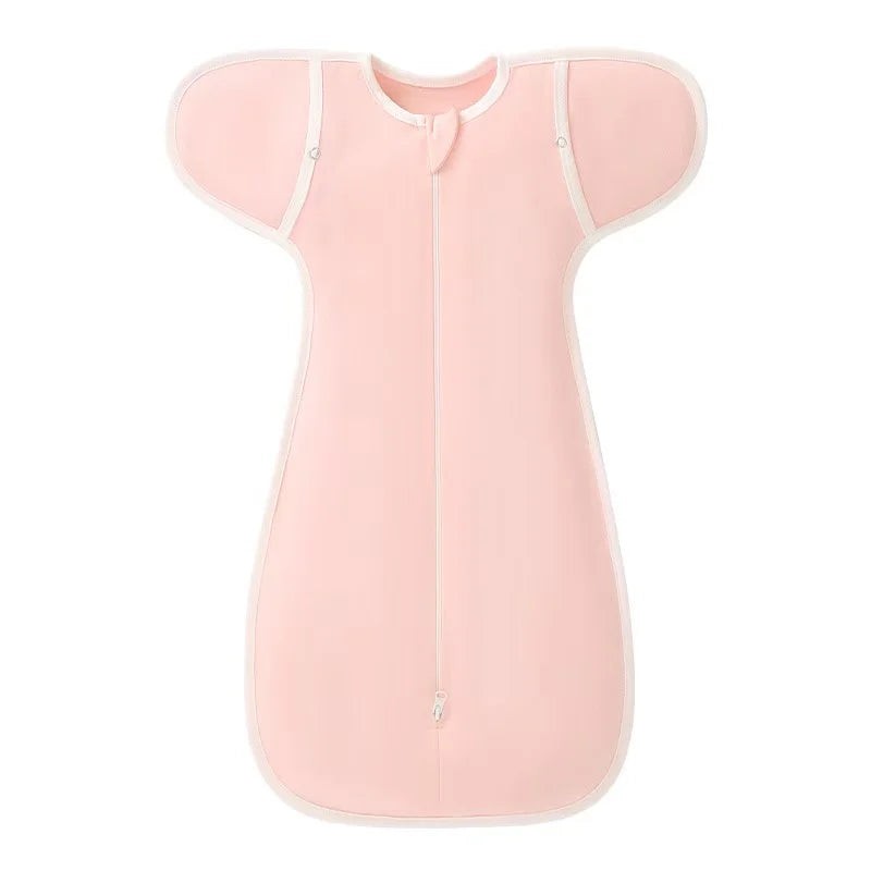 Gigoteuse swaddle bébé rose unie en coton avec manches ajustables pour nouveau-né - Bébé Lova