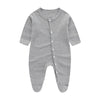 Grenouillère bébé unie grise en coton doux - Bébé Lova
