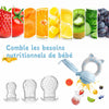 Grignoteur de fruits et légumes en silicone avec 3 tétines pour fraise, carotte, orange, kiwi et autres aliments frais - Bébé Lova