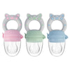 Grignoteur de fruits et légumes en silicone disponible en trois coloris rose, vert et bleu - Bébé Lova