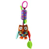 Mobile hochet en forme de hibou avec textures colorées et anneau de dentition - Bébé Lova
