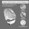 Caractéristiques de la housse SunSafe : matériau haute qualité, ouvertures extensibles et doublure intérieure résistante - Bébé Lova