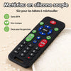 Télécommande bébé en silicone noir souple sans BPA pour soulager les gencives et stimuler l’éveil sensoriel - Bébé Lova