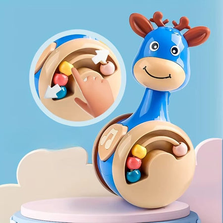 Jouet culbuteur bébé avec billes colorées manipulables pour stimulation sensorielle et coordination - Bébé Lova
