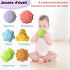 Set 6 cubes texturés sensoriels bébé - Sphères diamants fleurs et triangles - Stimule motricité fine et toucher pour développement premier âge - Bébé Lova