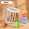 Boîte sensorielle bébé forme ronde 11cm avec cubes texturés colorés - Variante ronde du jeu d'encastrement - Bébé Lova