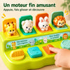 Doigt d'enfant faisant glisser un bouton pour faire surgir un animal - CauseFX - Bébé Lova